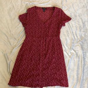 Red Polka Dot Button Down Dress
